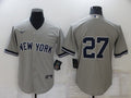 Men's New York Yankees Giancarlo Stanton Gray Replica Player Name Jersey