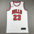 Men's Chicago Bulls Michael Jordan White Fast Break Replica Player Jersey
