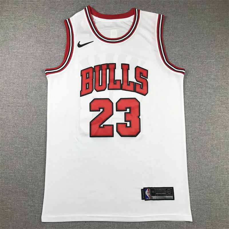 Men's Chicago Bulls Michael Jordan White Fast Break Replica Player Jersey