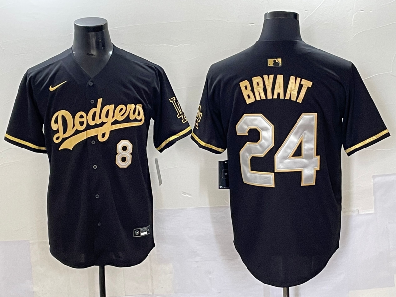 Men's Los Angeles Dodgers Kris Bryant -24 Black Replica Player Jersey