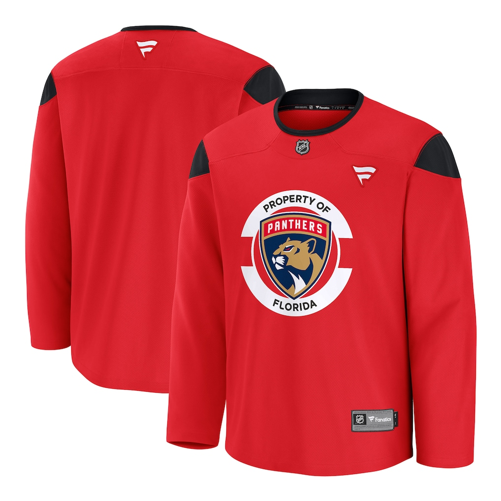 Men's Florida Panthers Fanatics Red Practice Blank Jersey