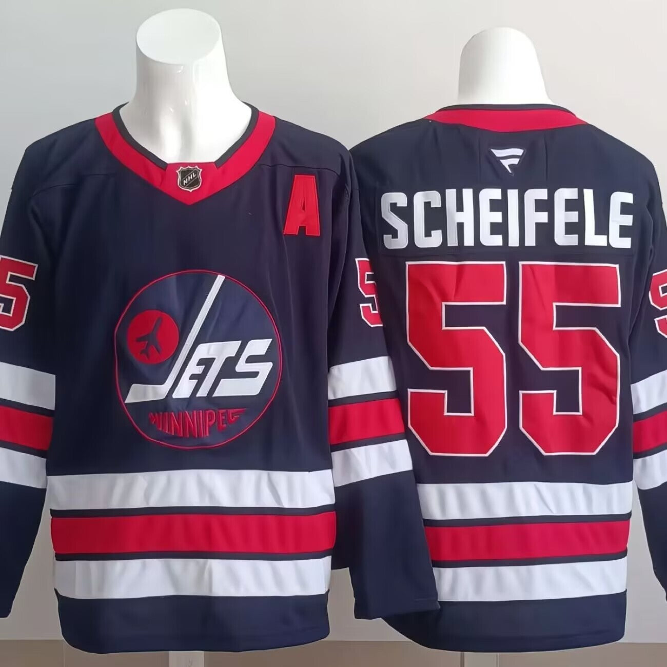 Men's Winnipeg Jets Mark Scheifele Fanatics Navy Player Jersey