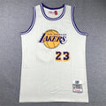 Men's Los Angeles Lakers LeBron James Cream Hardwood Classics Swingman Jersey