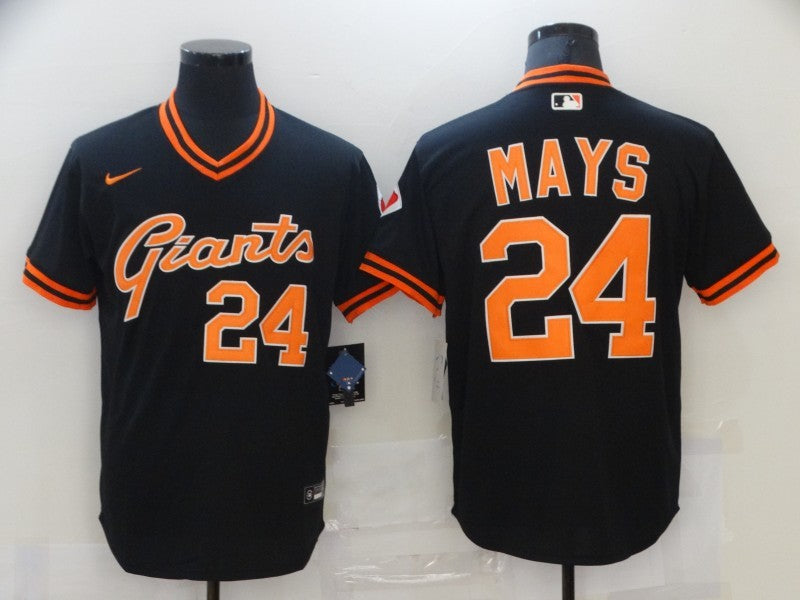 Men's San Francisco Giants Willie Mays Black Replica Baseball Jersey
