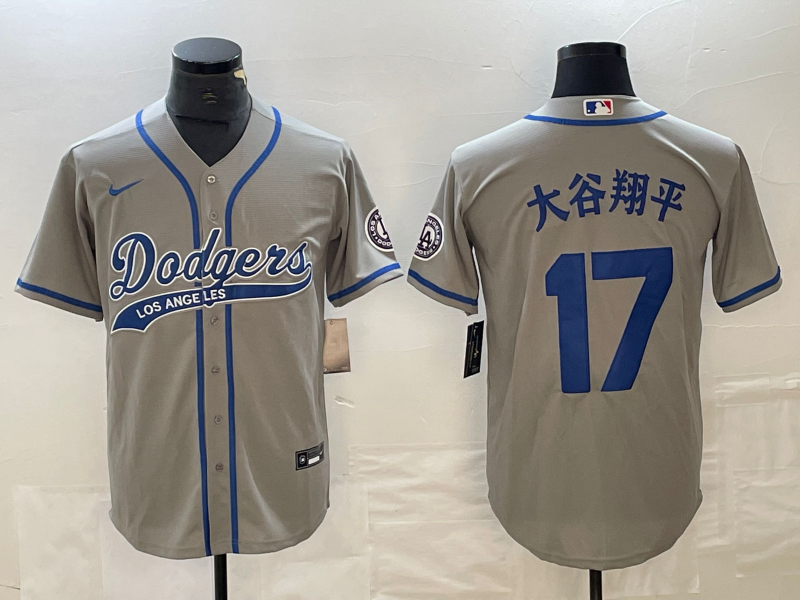 Men's Los Angeles Dodgers Shohei Ohtani Gray Game Player Jersey Joint Edition