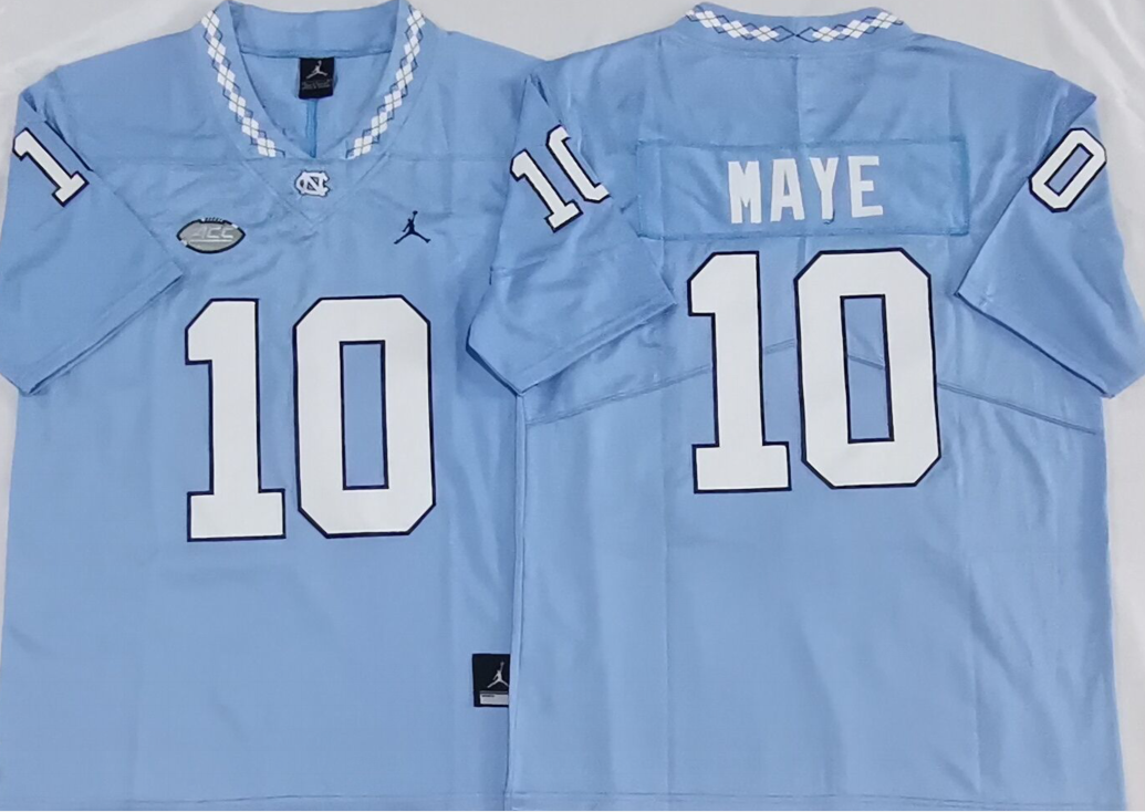Men's North Carolina Tar Heels Drake Maye Blue Player Game Jersey