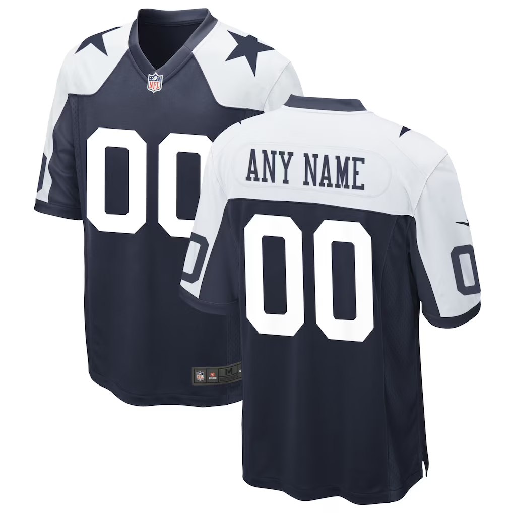 Men's Dallas Cowboys Navy Alternate Custom Game Jersey