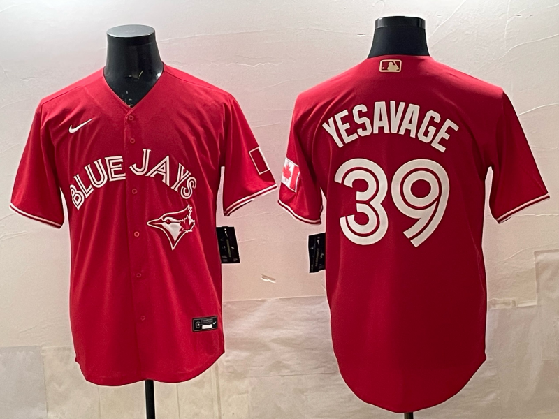 Men's Toronto Blue Jays Trey Yesavage Red Replica Player Jersey