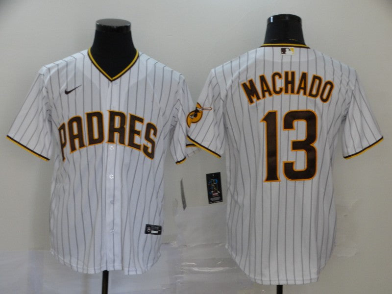 Men's San Diego Padres Manny Machado White Stitched Jersey