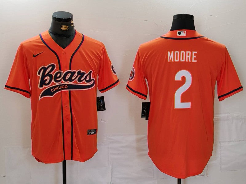 Men's Chicago Bears D.J. Moore Orange Game Jersey