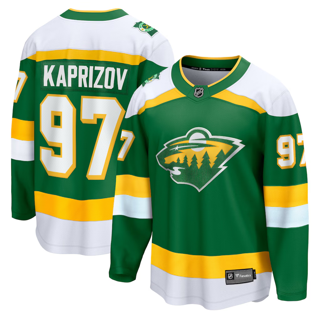 Men's Minnesota Wild Kirill Kaprizov Fanatics Green 2023/24 Alternate Breakaway Jersey