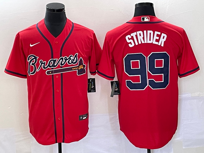 Men's Atlanta Braves Spencer Strider Red Replica Player Jersey