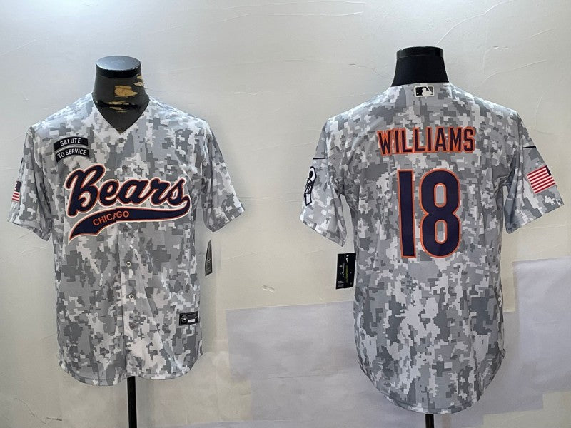 Men's Chicago Bears Caleb Williams Arctic Camo 2024 Salute to Service Player Jersey