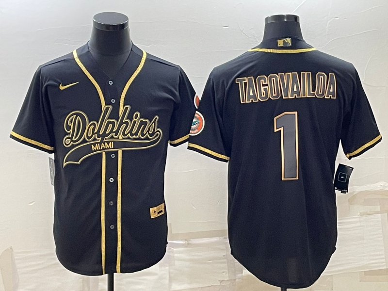 Men's Miami Dolphins Tua Tagovailoa Black Player Jersey Joint Edition