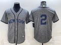 Men's New York Yankees Derek Jeter Gray Replica Game Name Jersey