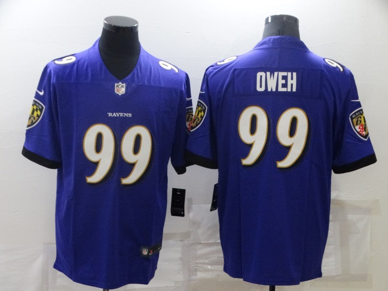 Men's Baltimore Ravens Odafe Oweh Purple Vapor Limited Jersey
