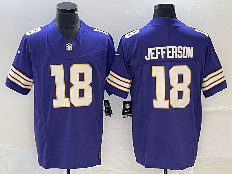 Men's Minnesota Vikings Justin Jefferson Purple Classic Player Jersey