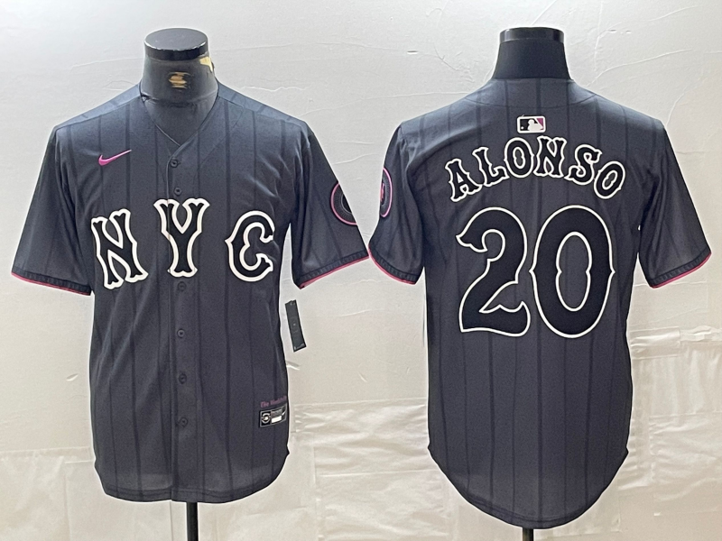 Men's New York Mets Pete Alonso Graphite 2024 City Connect Limited Player Jersey