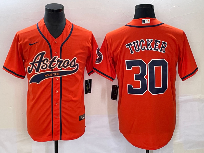 Men's Houston Astros Kyle Tucker Orange Replica Jersey Joint Edition