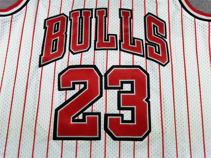 Men's Chicago Bulls Michael Jordan White 1995-96 Hardwood Classics Authentic Jersey