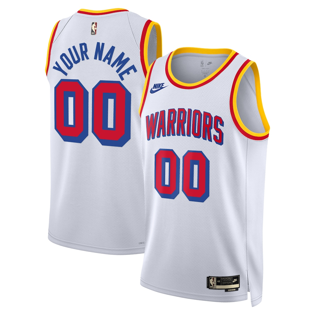 Men's Golden State Warriors White Swingman Custom Jersey - Classic Edition