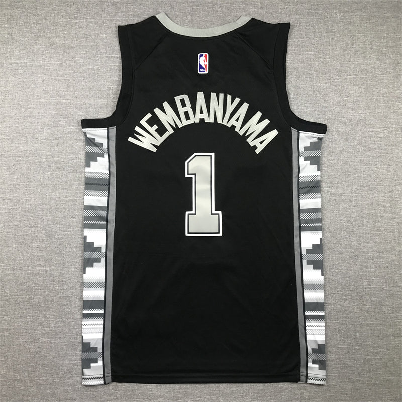 Men's San Antonio Spurs Victor Wembanyama Black 2022/23 Swingman Jersey - Statement Edition