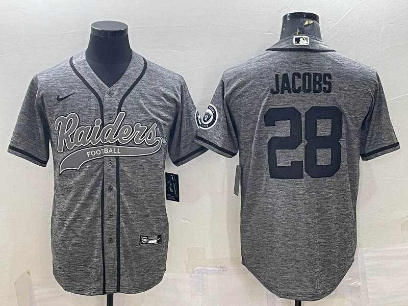 Men's Las Vegas Raiders Josh Jacobs Gray Player Jersey Joint Edition