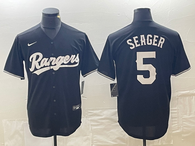 Men's Texas Rangers Corey Seager Black Replica Player Jersey