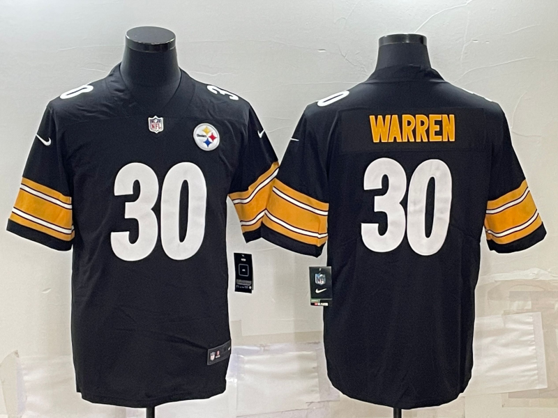 Men's Pittsburgh Steelers Jaylen Warren Black Game Jersey