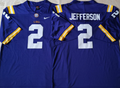 Men's LSU Tigers Justin Jefferson Purple Player Game Jersey