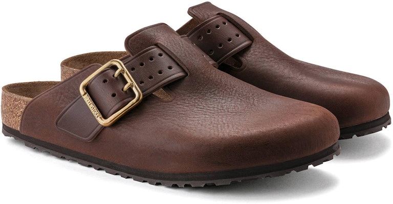 Birkenstock Boston Bold Leather 1022673 Narrow Fit Roast Brown Sandals
