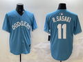 Men's Los Angeles Dodgers Roki Sasaki Light Blue Limited Player Jersey