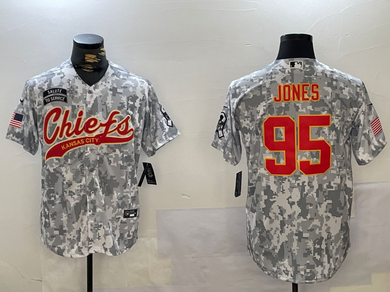 Men's Kansas City Chiefs Chris Jones Arctic Camo 2024 Salute to Service Player Jersey