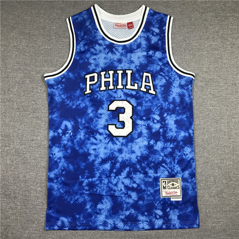 Men's Philadelphia 76ers Allen Iverson Blue Galaxy Swingman Jersey