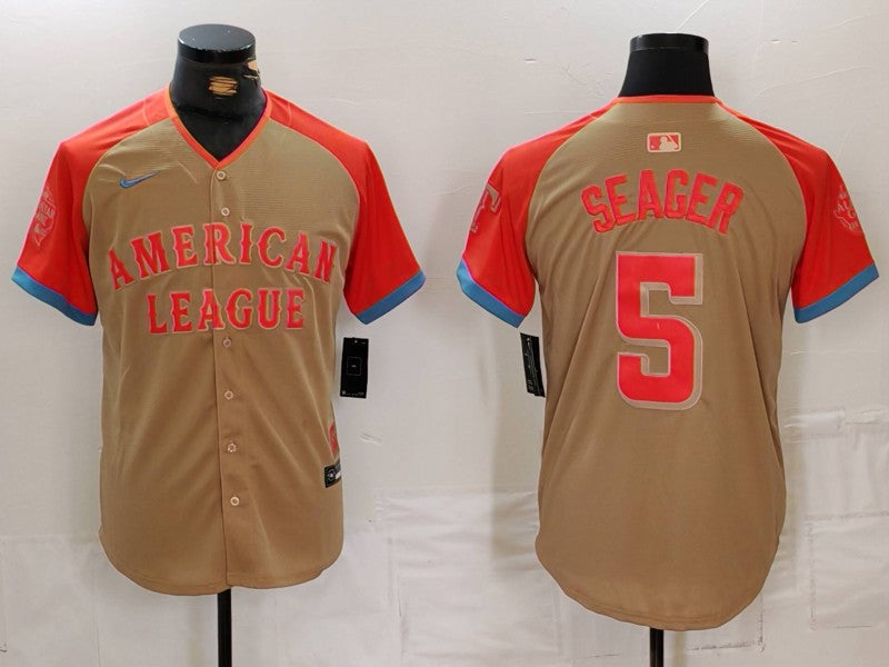 Men's American League Corey Seager Cream 2024 MLB All-Star Game Limited Player Jersey
