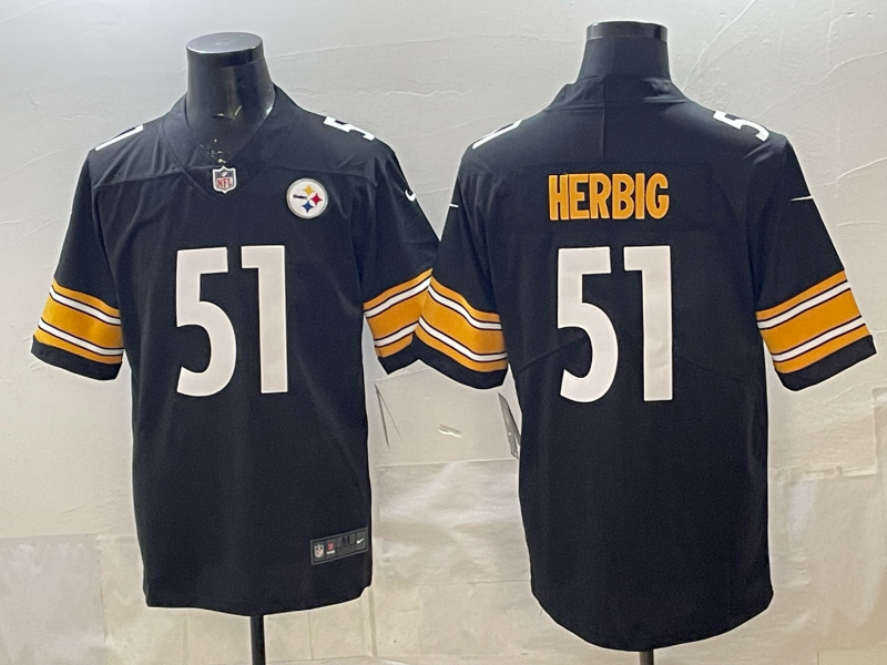 Men's Pittsburgh Steelers Nick Herbig Black Game Jersey