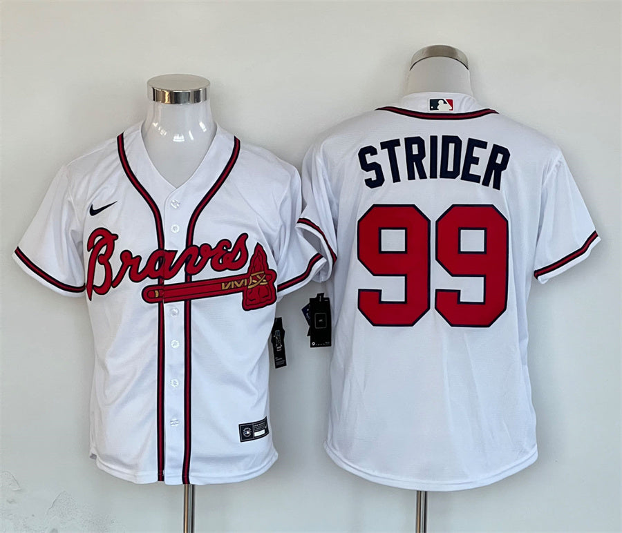 Men's Atlanta Braves Spencer Strider White Replica Player Jersey