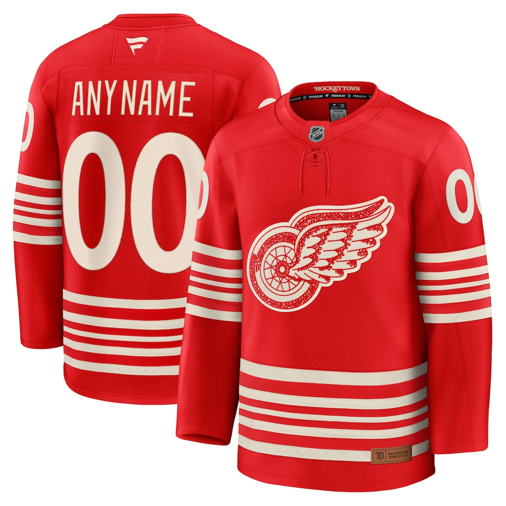 Men's Detroit Red Wings Fanatics Red Centennial Premium Custom Jersey