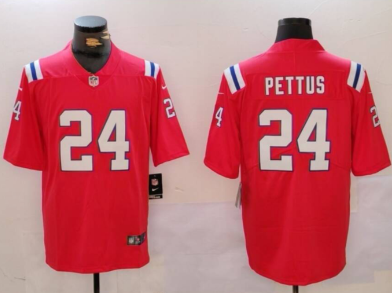 Men's New England Patriots Malcolm Pettus Red Alternate Game Jersey