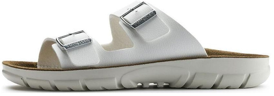 Birkenstock Arizona 0520781 White Synthetic Leather Slide Sandals