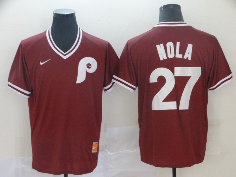Men's Philadelphia Phillies Aaron Nola Red Replica Player Jersey
