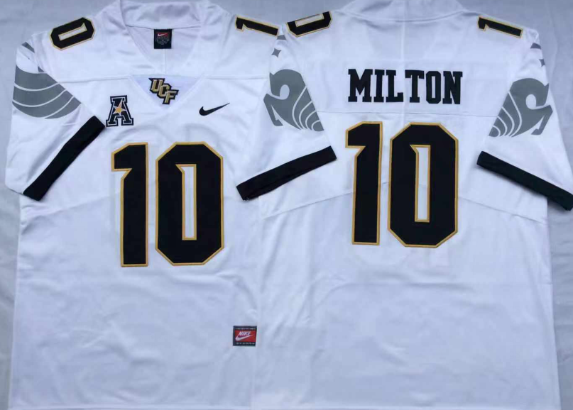 Men's UCF Knights McKenzie Milton White Player Game Jersey