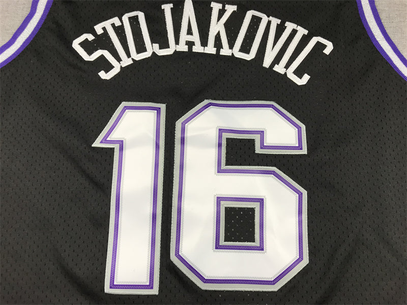 Men's Sacramento Kings Peja Stojakovic Black Hardwood Classics Swingman Jersey