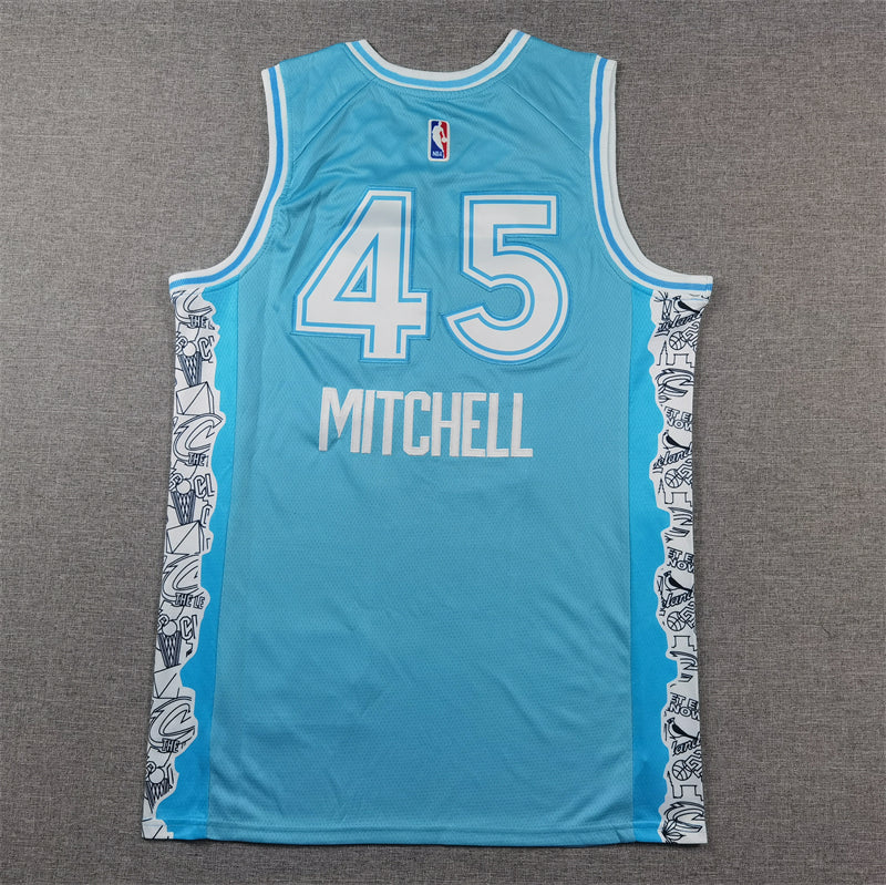 Men's Cleveland Cavaliers Donovan Mitchell Light Blue 2024/25 Swingman Jersey - City Edition