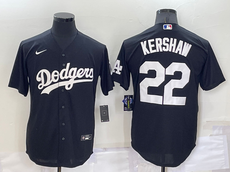 Men's Los Angeles Dodgers Clayton Kershaw Black Replica Baseball Jersey