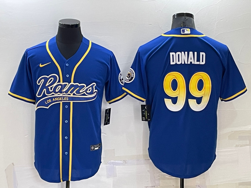 Men's Los Angeles Rams Aaron Donald Blue Game Jersey Joint Edition
