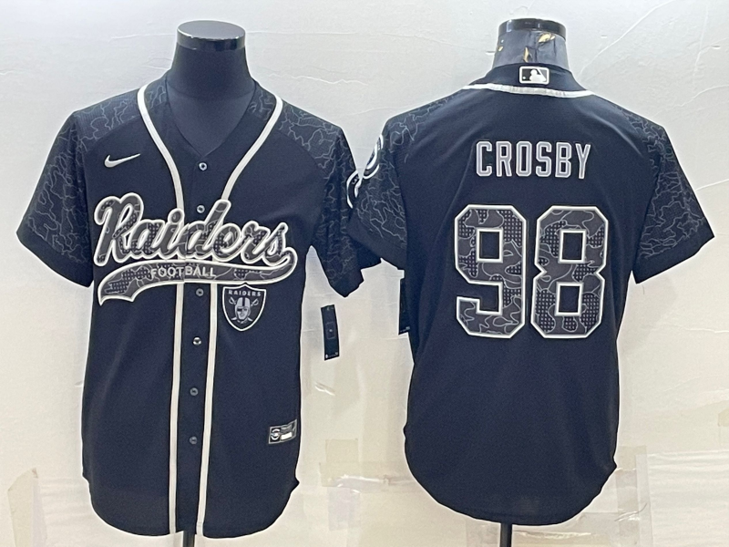 Men's Las Vegas Raiders Maxx Crosby Black RFLCTV Limited Jersey Joint Edition