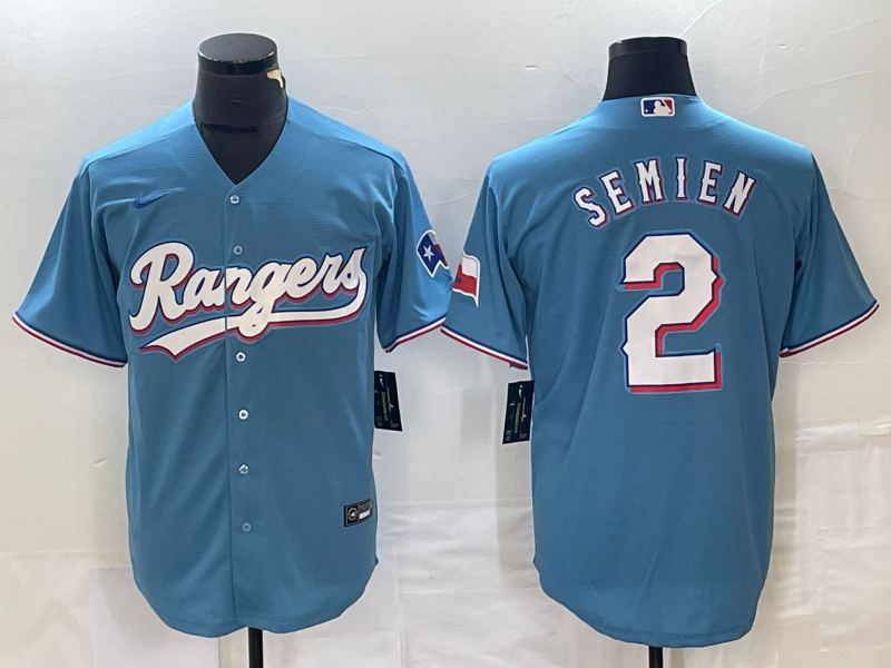 Men's Texas Rangers Marcus Semien Light Blue Replica Player Jersey