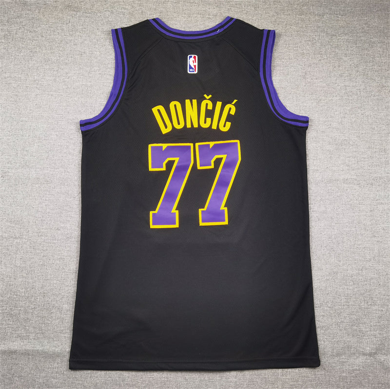 Men's Los Angeles Lakers Luka Doncic Black 2023/24 Swingman Jersey - City Edition