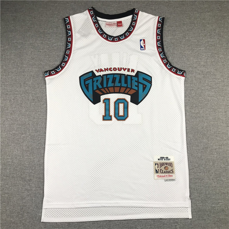 Men's Memphis Grizzlies Mike Bibby White Classics Swingman Jersey